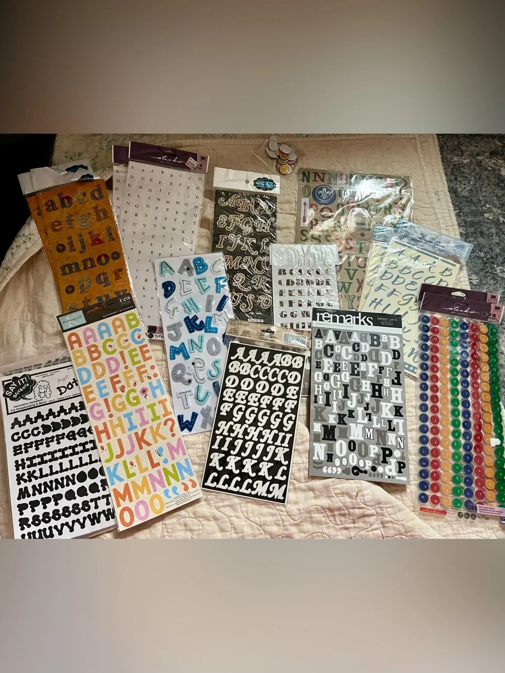Assorted Alphabet Sticker Sheets - Mixed Colors - Unbranded